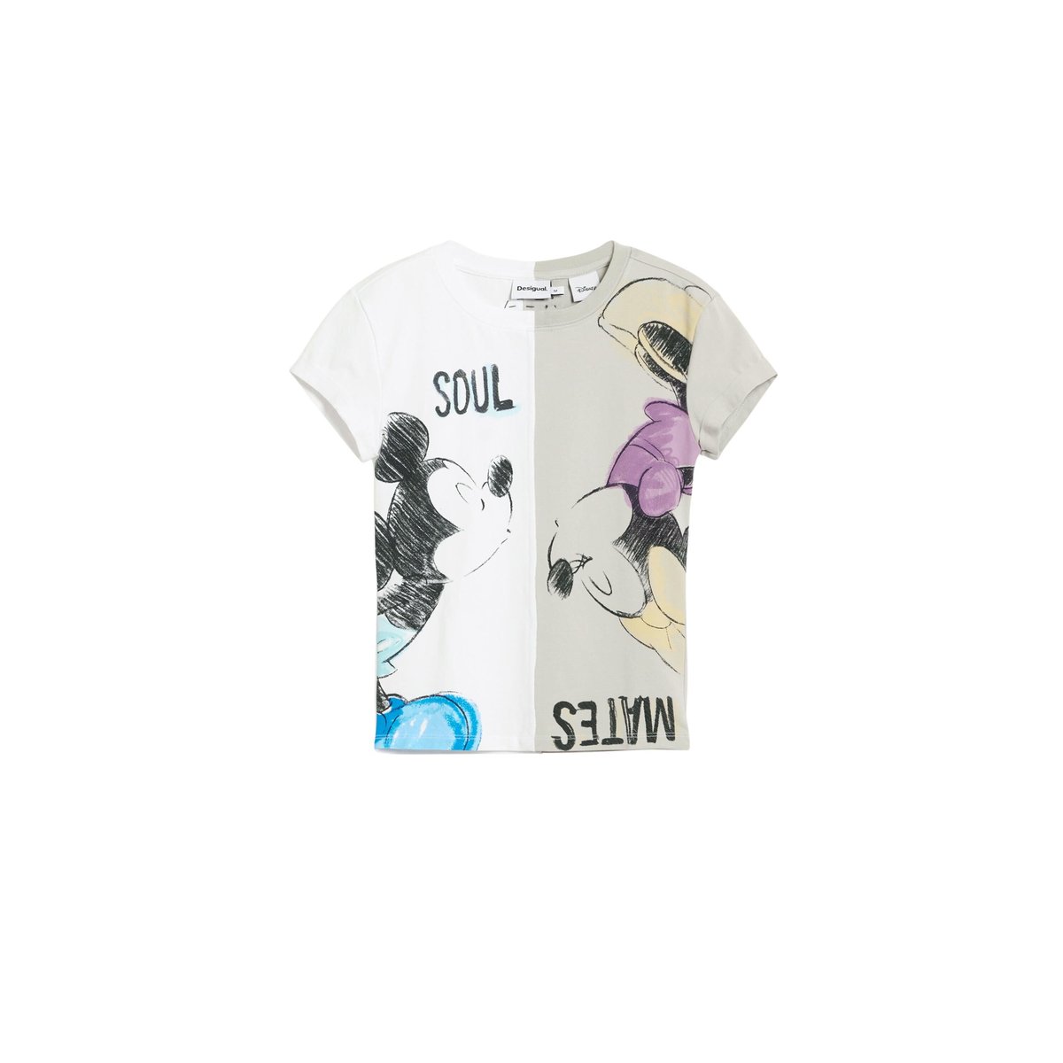 T-shirt mickey et minnie mouse™ kiss blanc, DESIGUAL