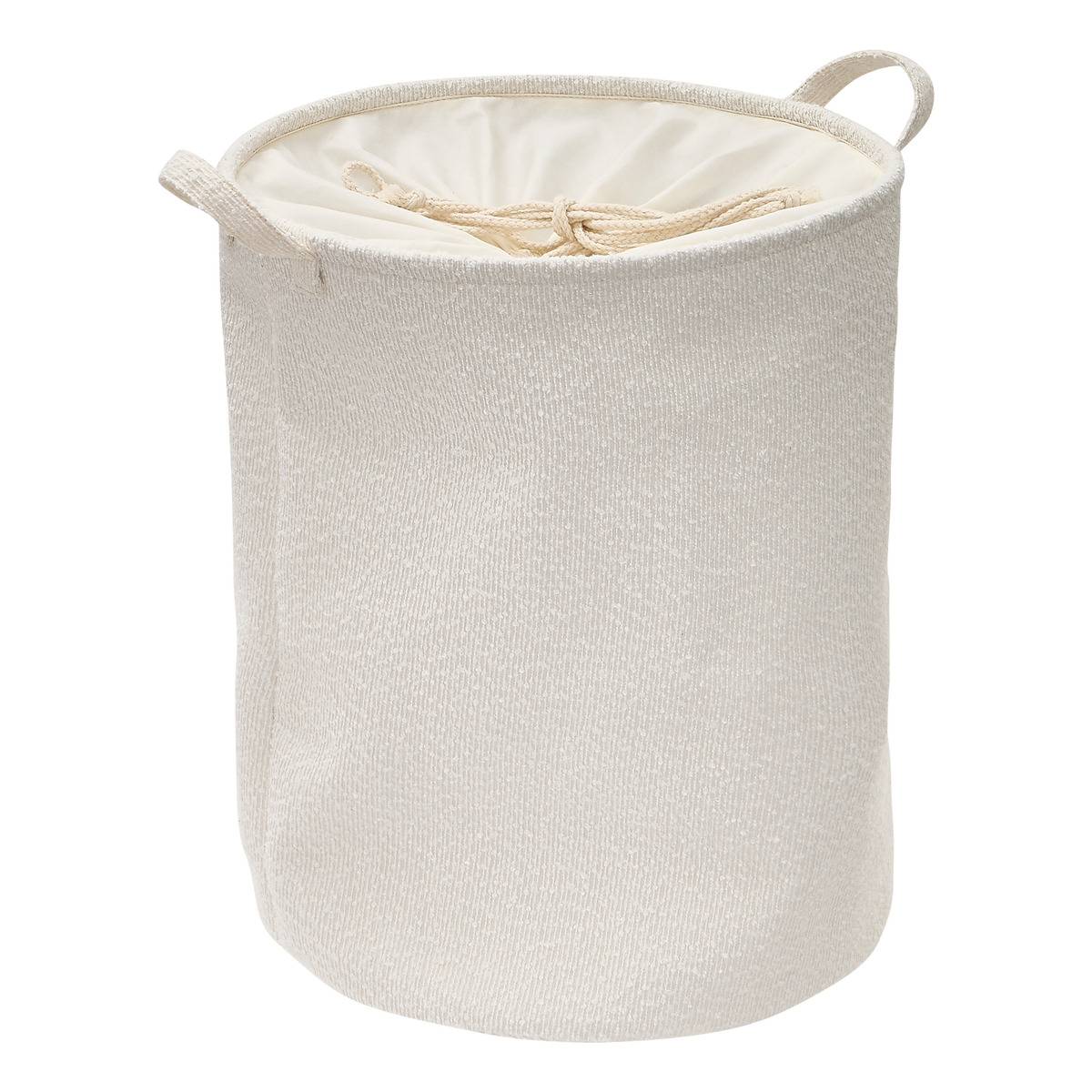 Panier à linge rond pliable BOUCLETTE blanc, 5FIVE SIMPLY SMART
