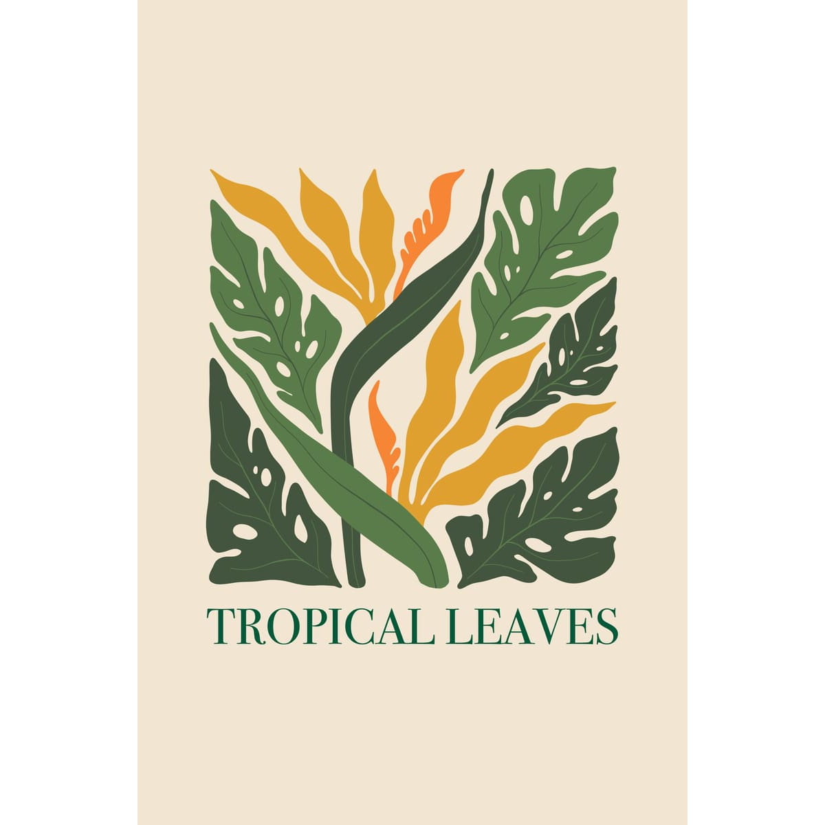 Tableau Mural Feuilles Tropicales ABSTRAIT tableau en verre synthétique, CEANOTHE