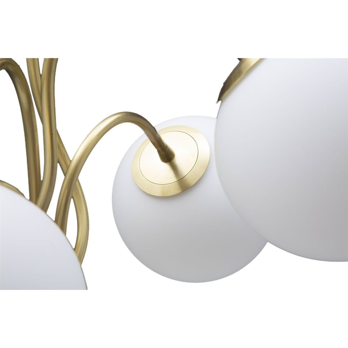 Lampe à poser fer et verre 4 globes GLAM blanc et doré, RECOLLECTION