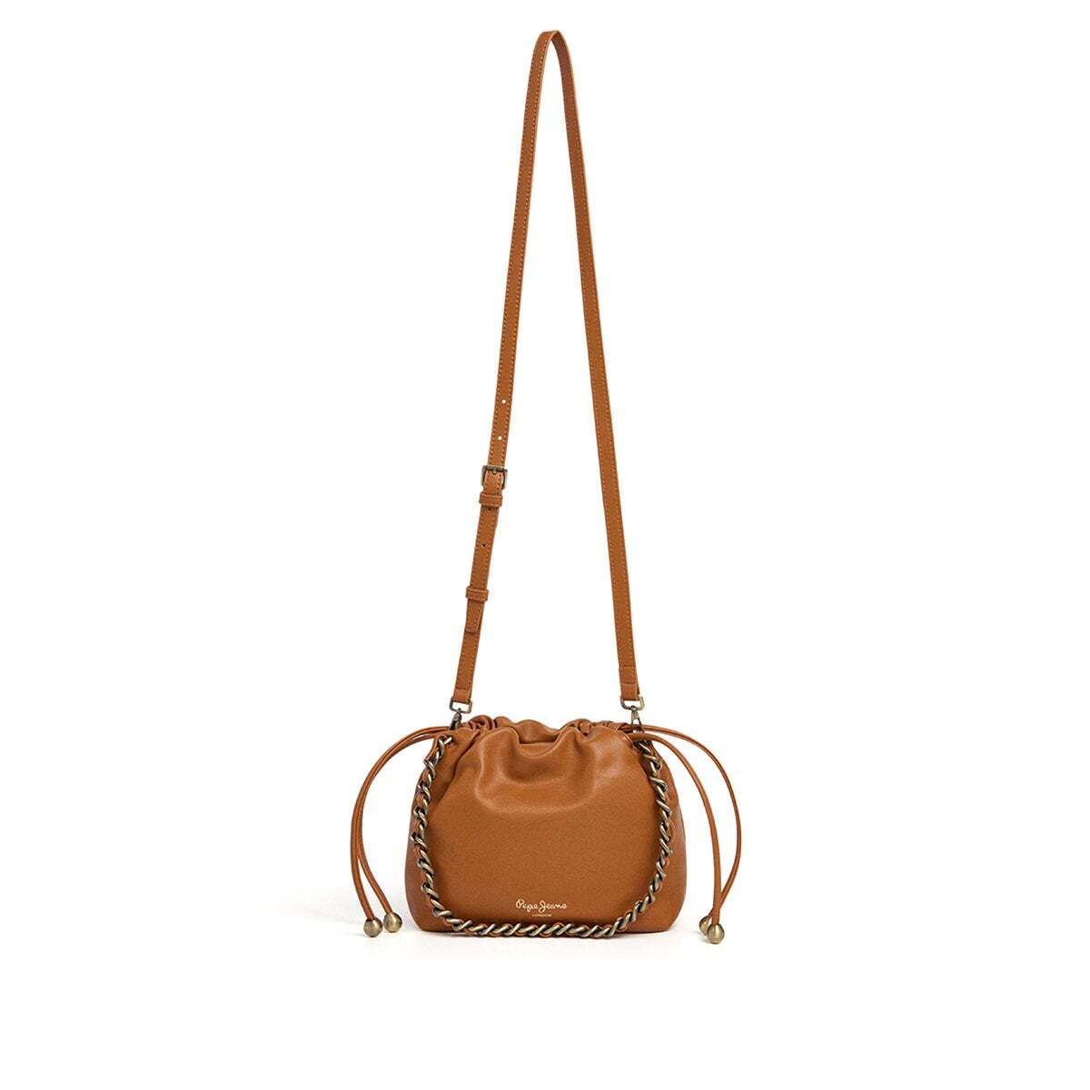 Sac Hobo Effet Cuir beige chameau, PEPE JEANS