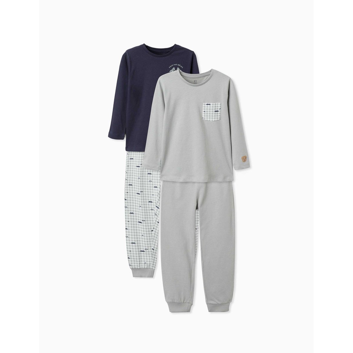 Lot de 2 pyjamas longs en coton avec imprimés voitures multicolore, ZIPPY