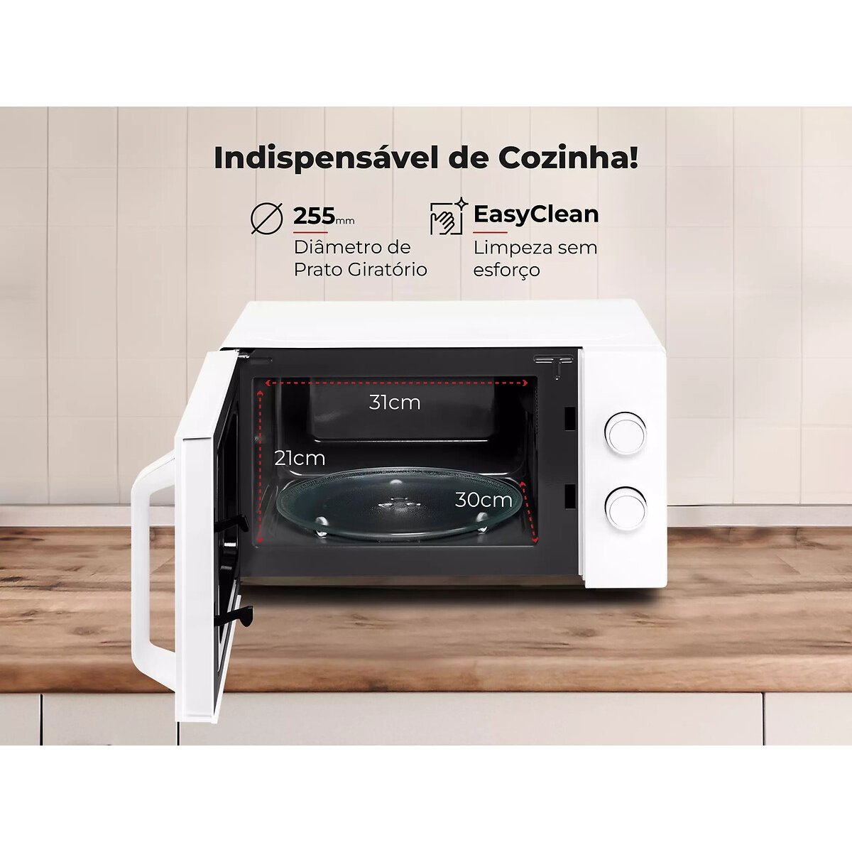 Micro-ondas 20L Branco 1807FL, FLAMA branco, FLAMA