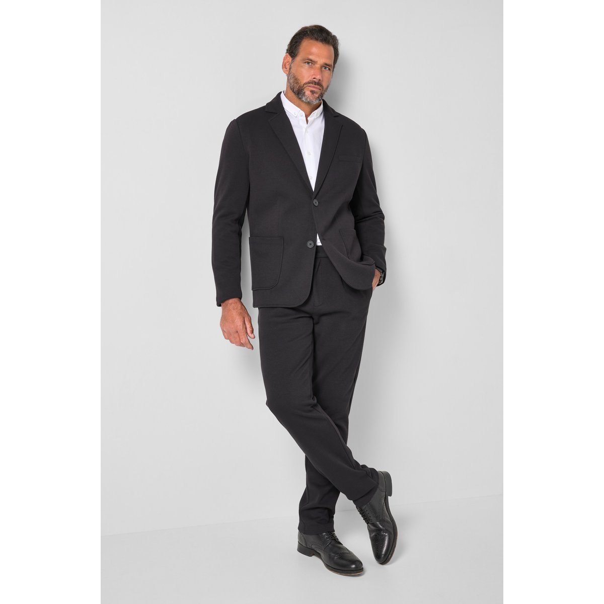 Veston NAPLES en jersey Wool Touch noir, JP1880