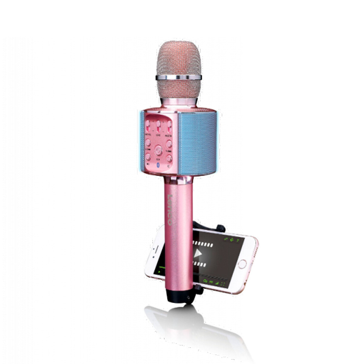 Coluna bluetooth com microfone sem fios, rosa, da Lenco rosa, LENCO