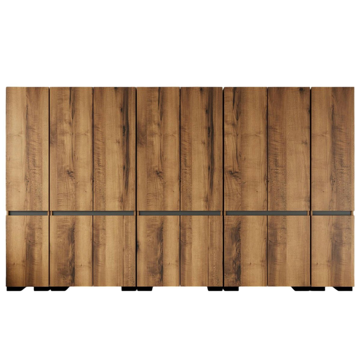 Dressing 16 portes décor noyer et anthracite 360 cm BYRON noyer, PIER IMPORT