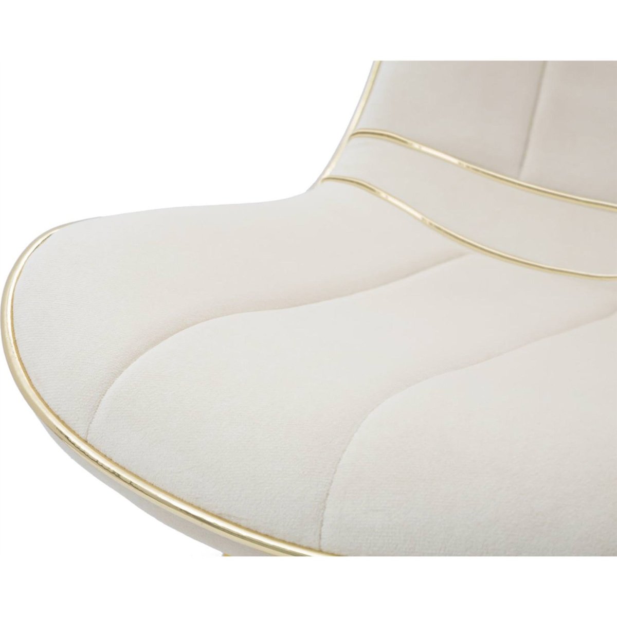 Chaise assise rembourrée lot de 2 GLAM crème et or, RECOLLECTION