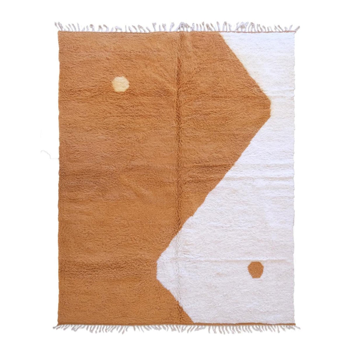Tapis berbère sobre et raffiné noué main en laine 258 x 347 cm orange terre cuite, AFK LIVING