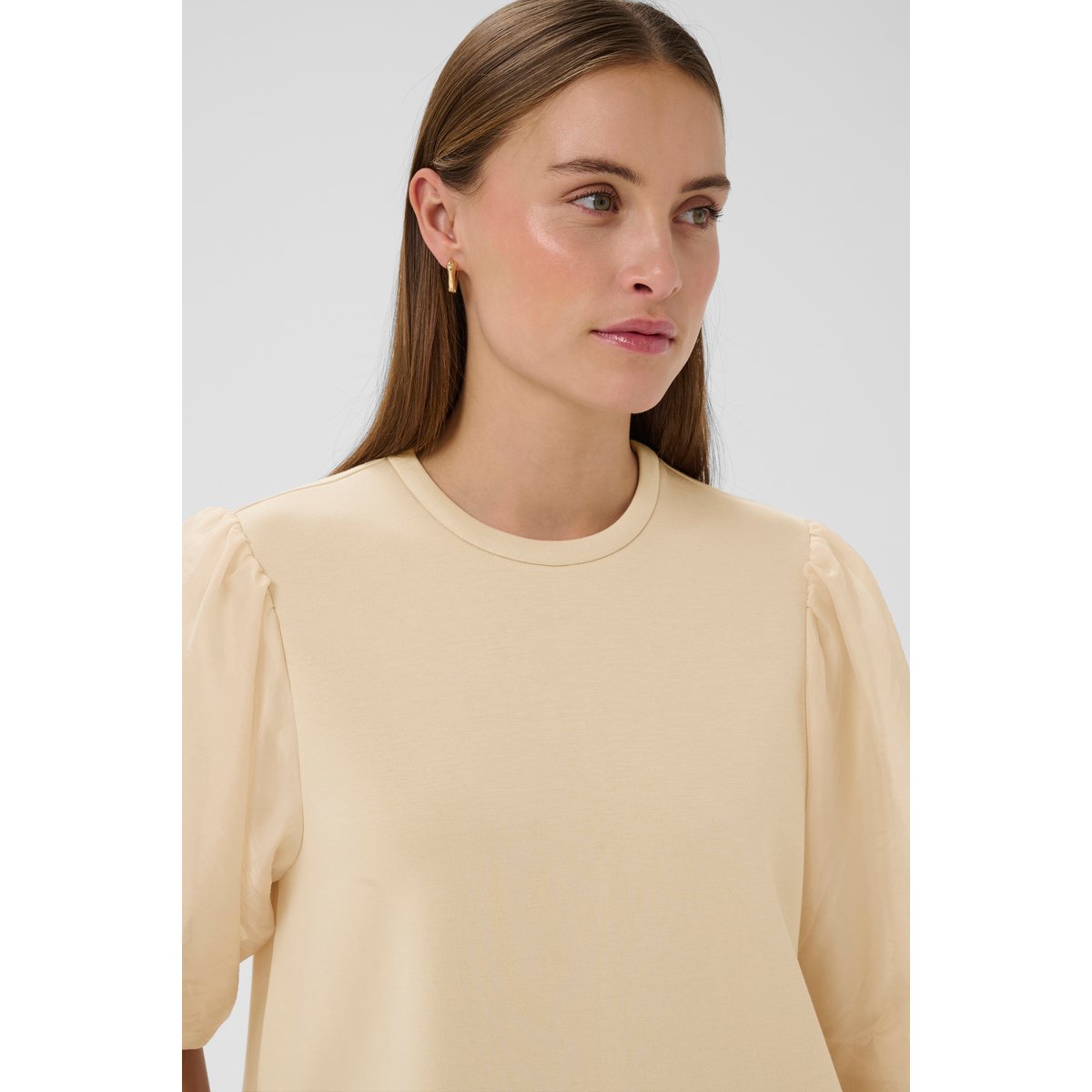 T-shirt beige white pepper, SOAKED IN LUXURY