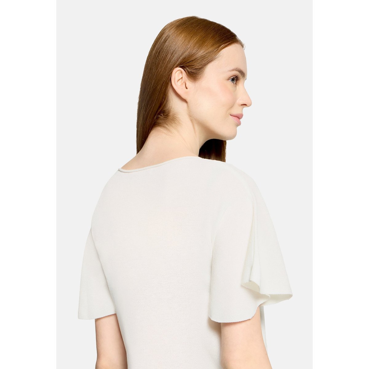 Pull-over en maille à manches à ailettes blanc, CARTOON