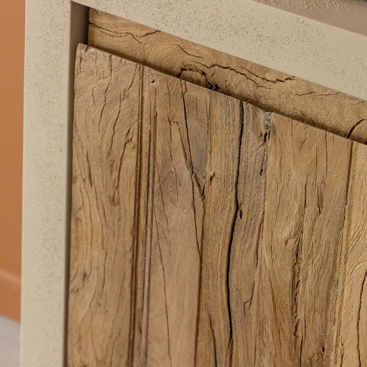 Buffet en bois effet béton DALVA bois clair, MADE IN MEUBLES 