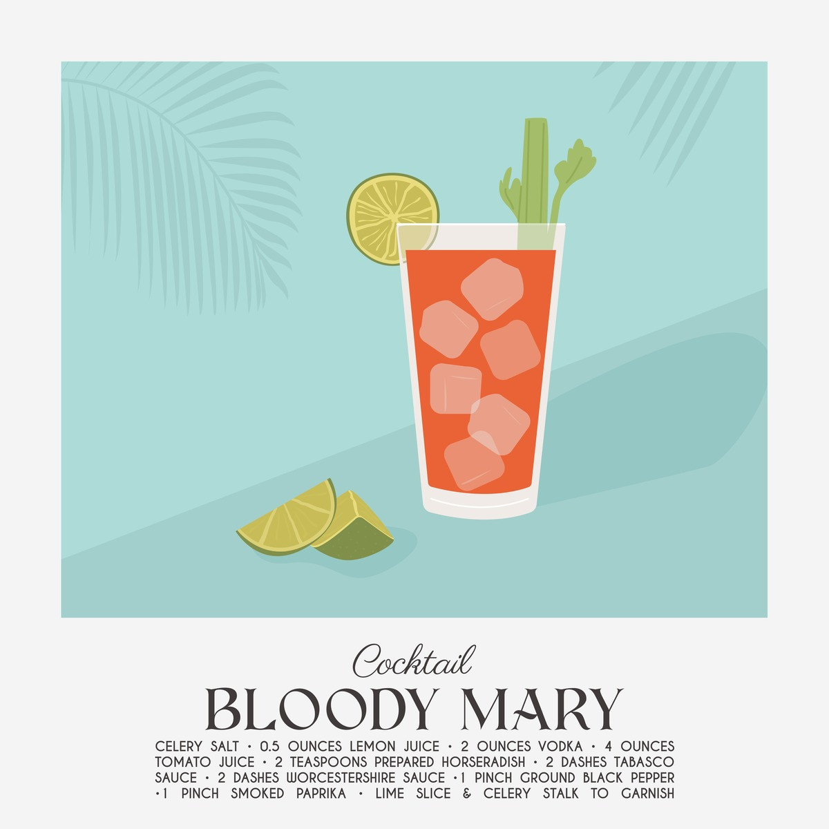 Tableau Mural Bloody Mary COCKTAIL tableau en verre, CEANOTHE