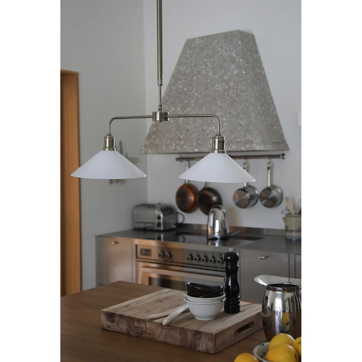 Plafonnier en métal et verre VELA blanc, MARKSLOJD