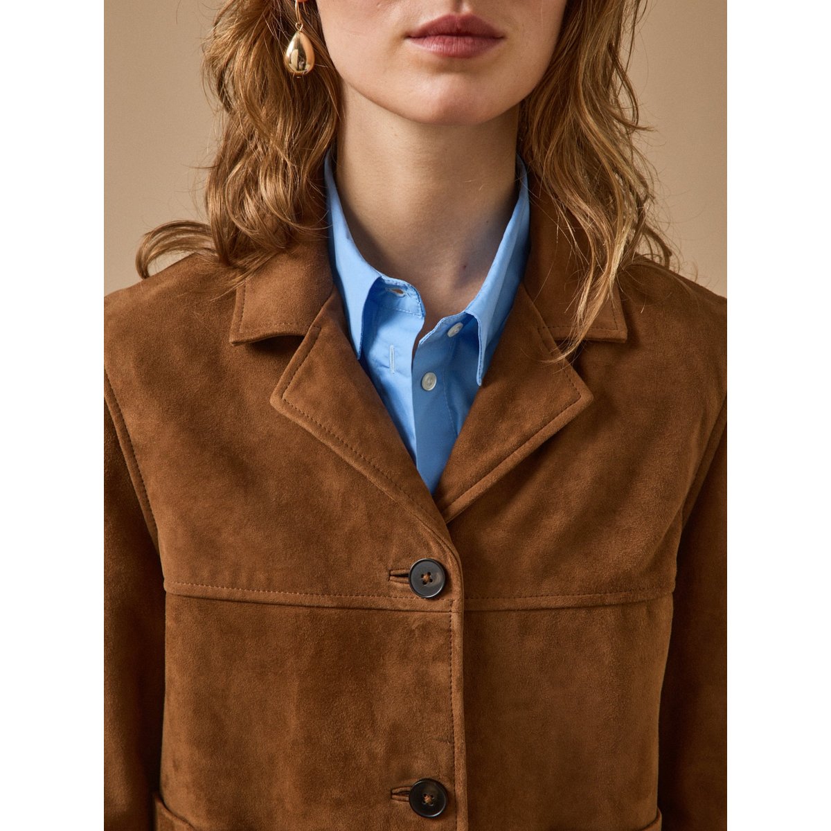 Veste cuir marron, CYRILLUS