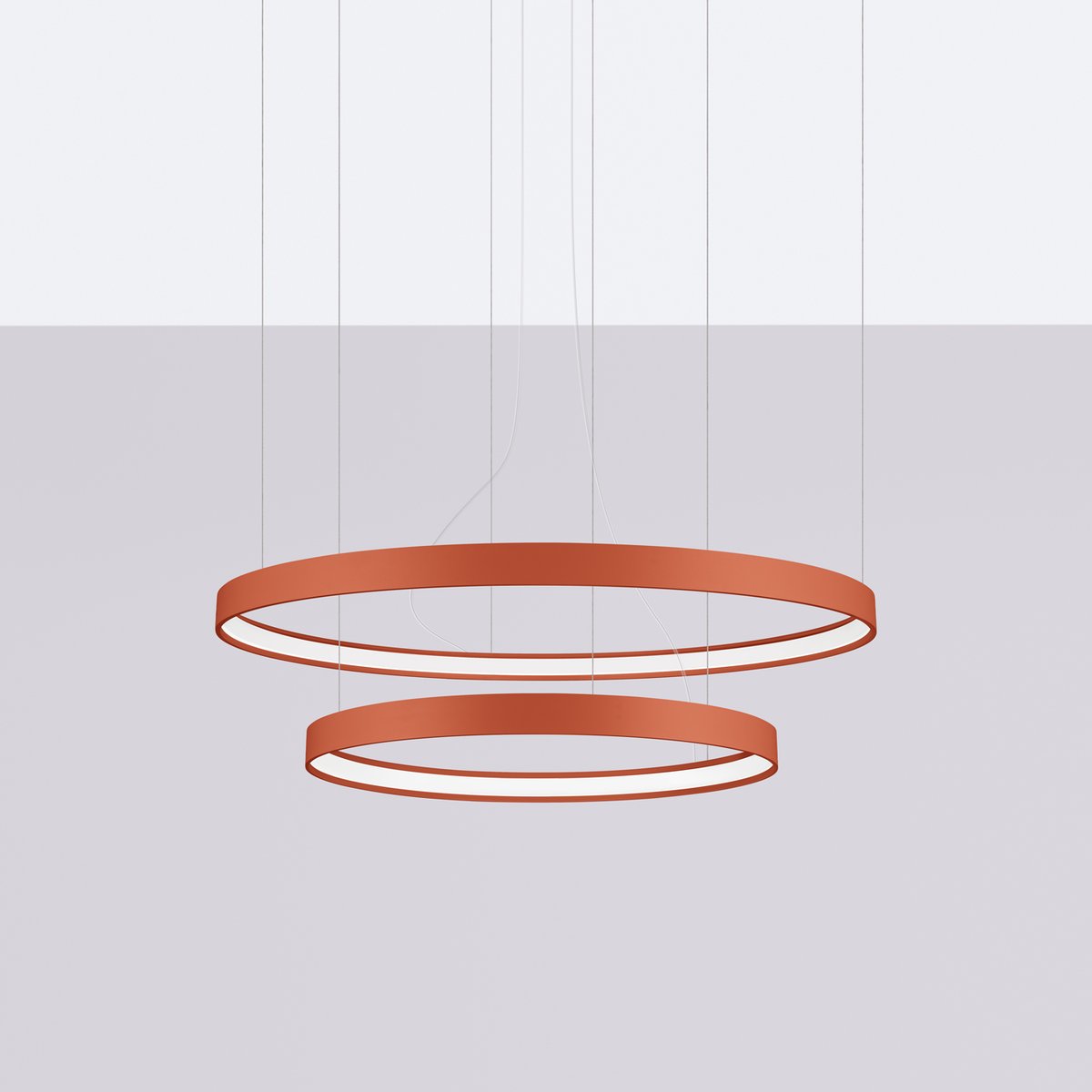 Lustre Aluminium Ocre Rouge LED 2 Rio ocre rouge, EDEN