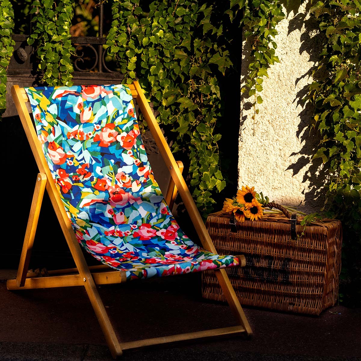 Chilienne en eucalyptus et toile outdoor, YUCA multicolore, VENT DE BOHÈME