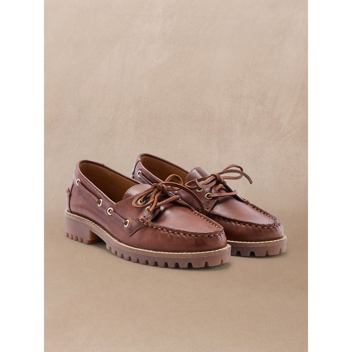 Chaussures bateau femme marron, PEDICONFORT
