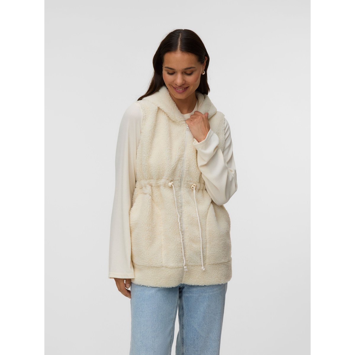Gilet En Polaire birch, MAMA LICIOUS
