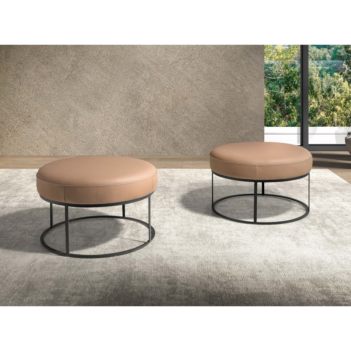 Banquette en cuir marron | noir, ANGEL CERDA
