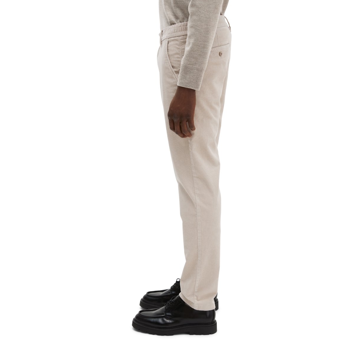 Pantalon en velours côtelé, modèle Stig, coupe jogger en coton organique stretch doux beige, MARC O'POLO