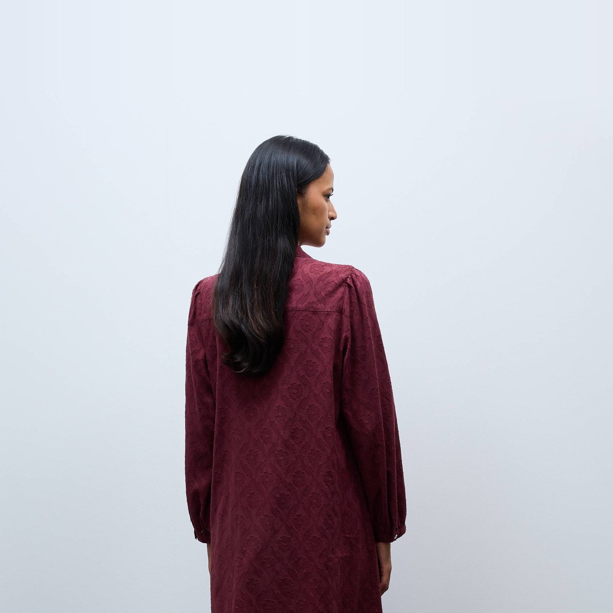 Chemise de nuit en dévoré de coton bio GOTS porto, MONOPRIX