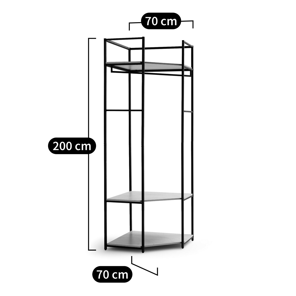 Module de dressing d'angle, Adarbi noir/bois, LA REDOUTE INTERIEURS