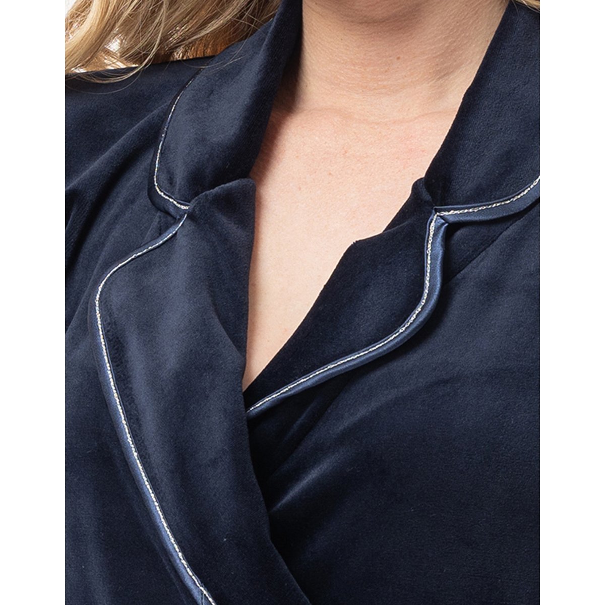 Peignoir en velours BRADLEY 160 bleu, LE CHAT