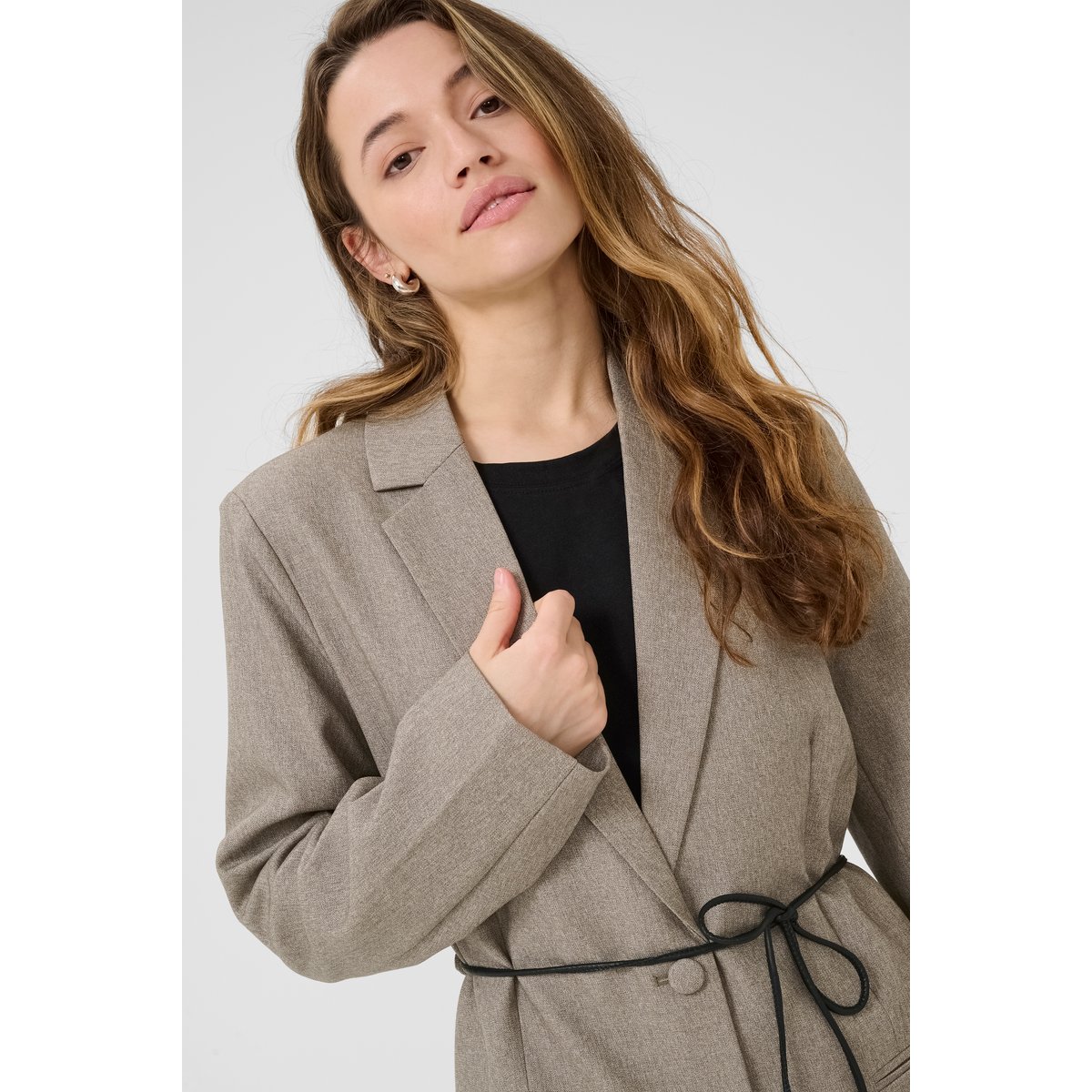 Blazer beige feather gray melange, KAFFE