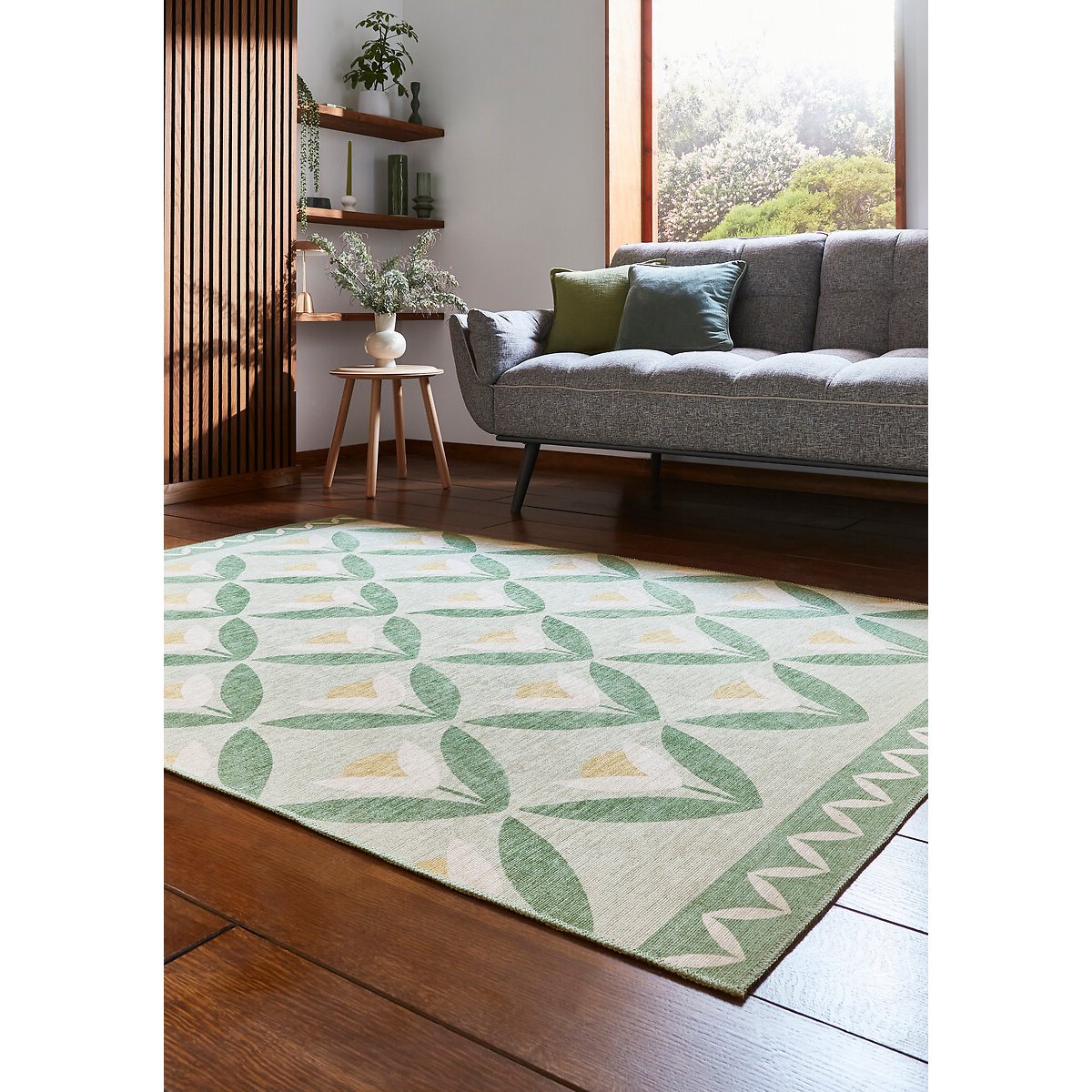 Tulip Trellis Washable Rug pine, SCION