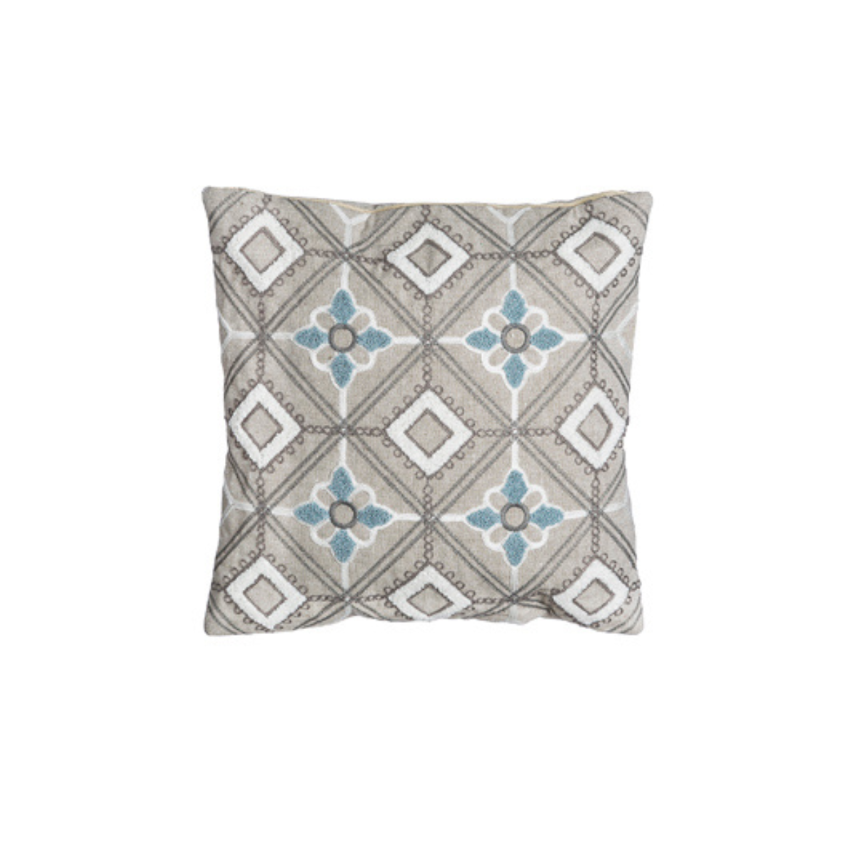 Housse de coussin décorative en coton à motif géométrique H40 COAT beige, SIA DECO