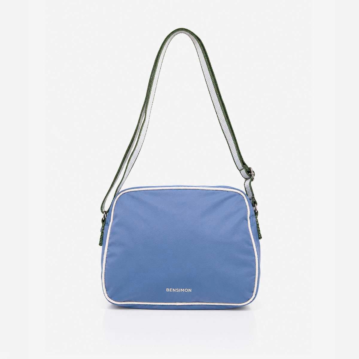 Small besace en nylon recyclé denim, BENSIMON