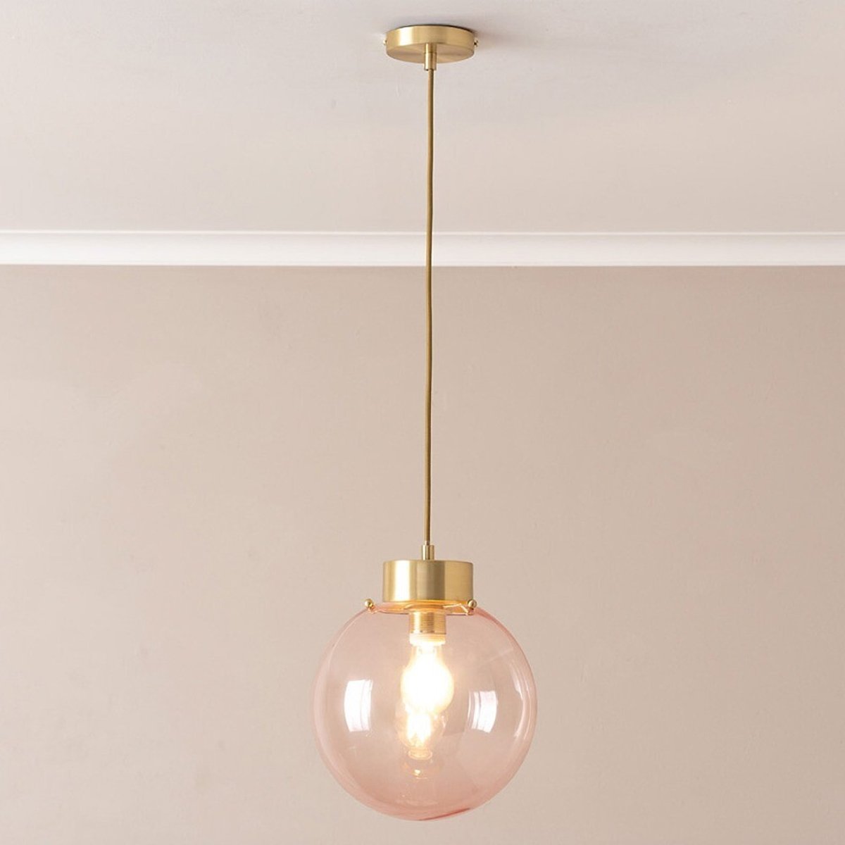 Freddy Bubble Glass Brushed Gold Pendant Light gold-coloured, ÉDITÉ