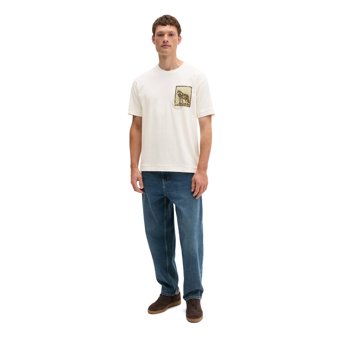 T-shirt ample en jersey de coton bio épais blanc, MARC O'POLO