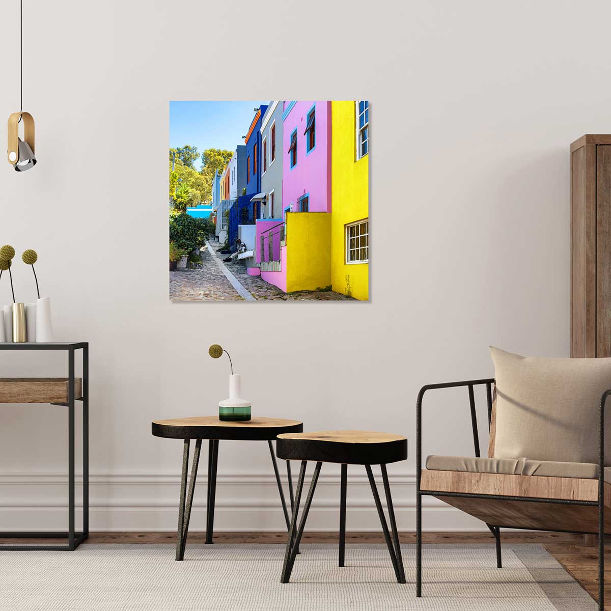Tableau carré bo kaap tableau alu dibond, HEXOA
