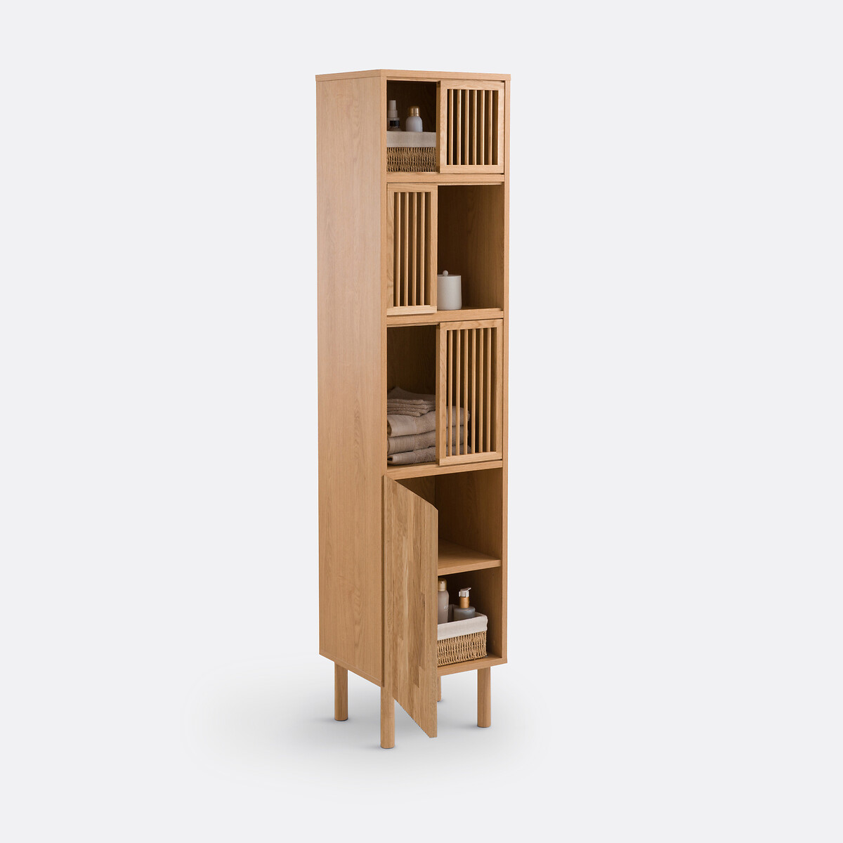 Colonne de rangement de salle de bain, Bilbao bois clair, LA REDOUTE INTERIEURS