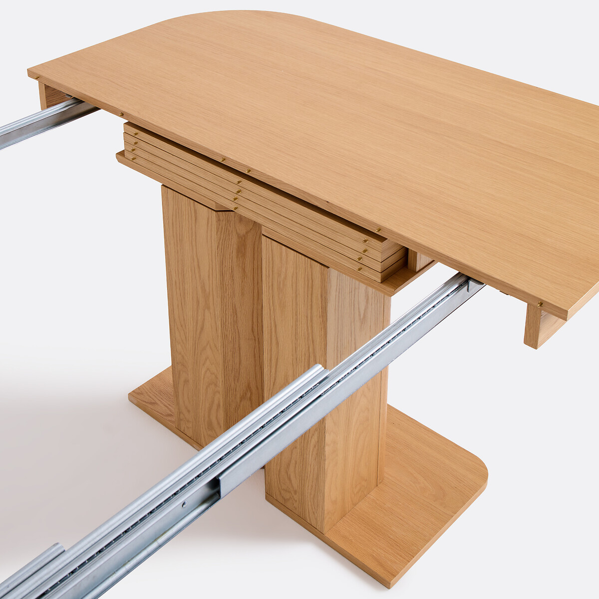 Table à manger, extensible, en plaqué chêne, 4 à 12 couverts, TOMAS coloris chêne, LA REDOUTE INTERIEURS