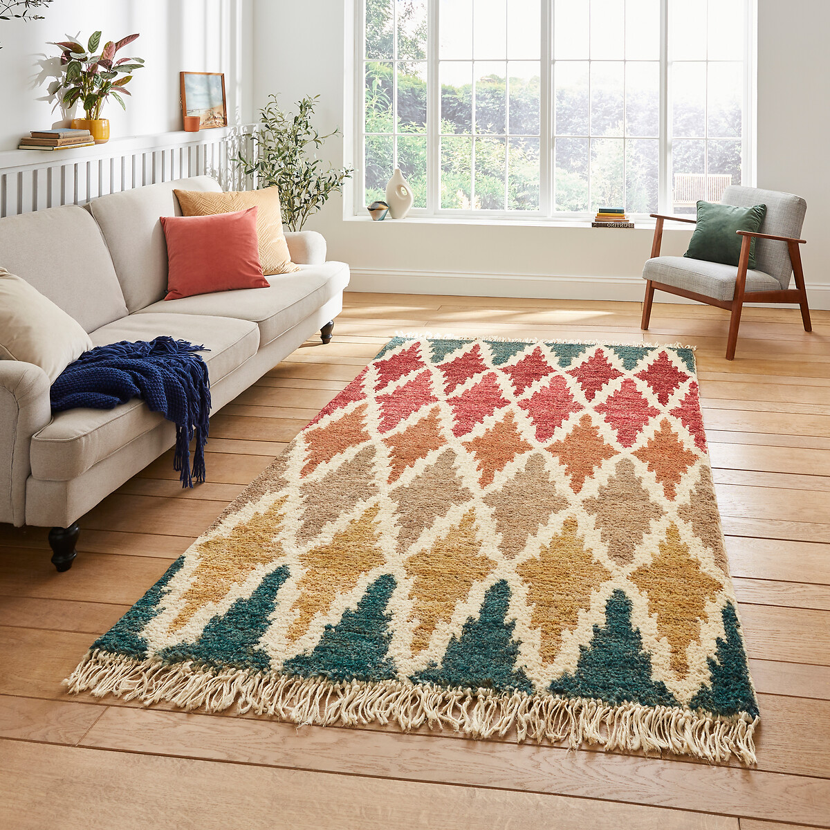 Hand Knotted Rug in 100% Hemp multi-coloured, ÉDITÉ