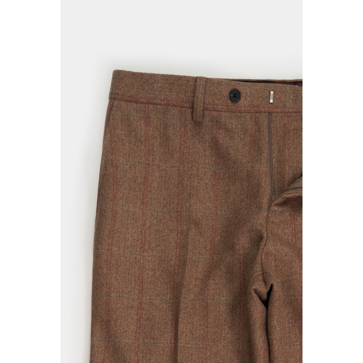 Pantalon italien carreaux chevrons camel, MCS
