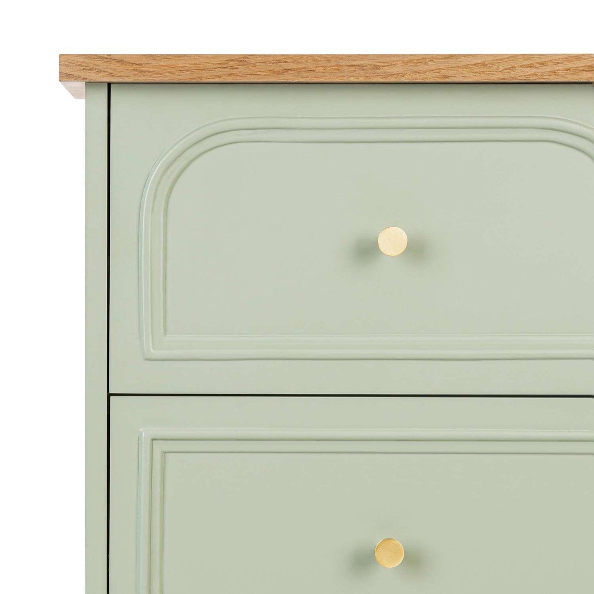 Chiffonnier 5 tiroirs en bois MOHEA vert, ATMOSPHERA