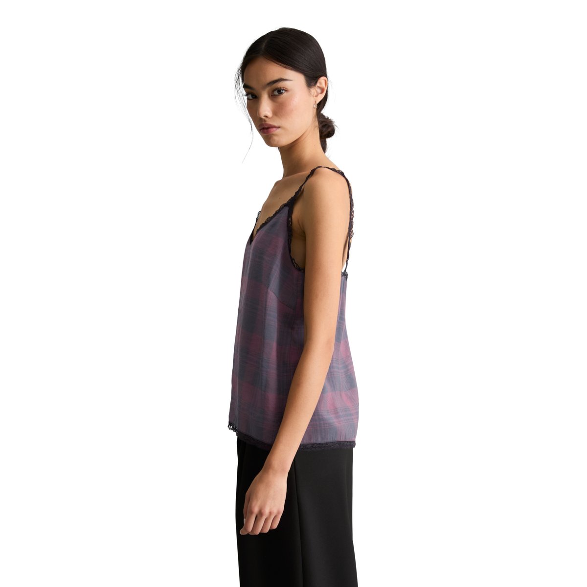 Top en dentelle imprimée, coupe droite en TENCEL™ Modal noir, MARC O’POLO DENIM
