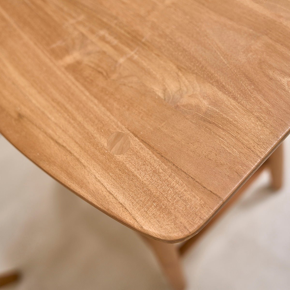 Lot de 2 tabourets de bar en teck massif AMBRE naturel, BERAH GETAH