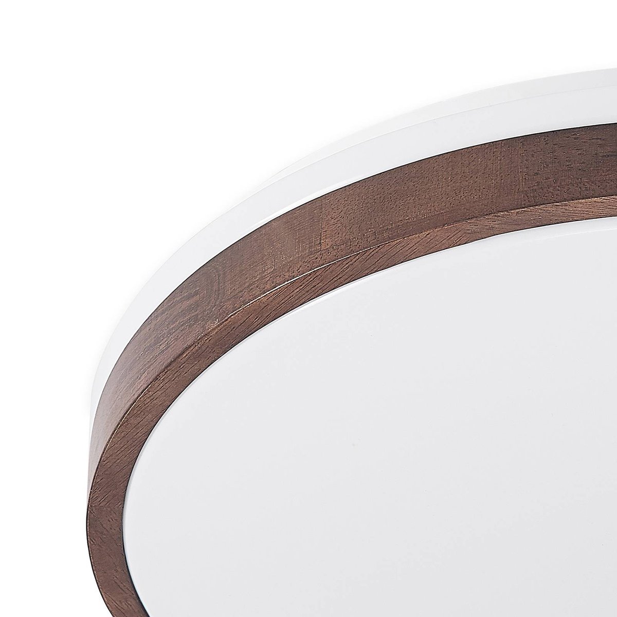 Plafonnier en bois moderneLED, Hudsona blanc, bois foncé, LINDBY