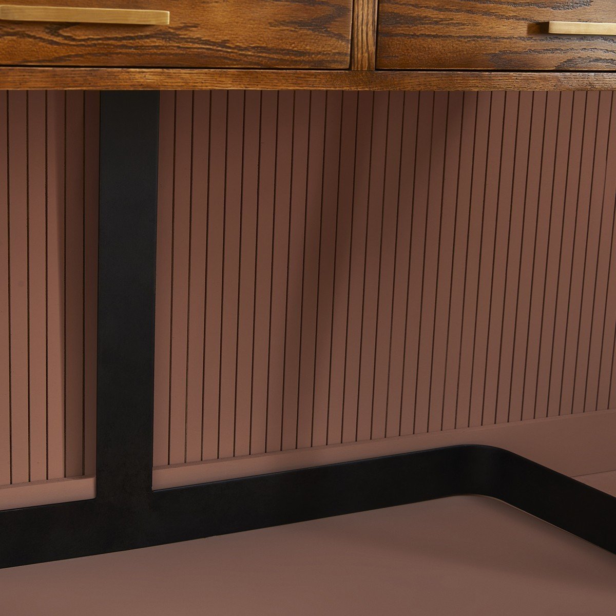 Bureau en métal et chêne massif SCARLETT bois clair, SIGNATURE