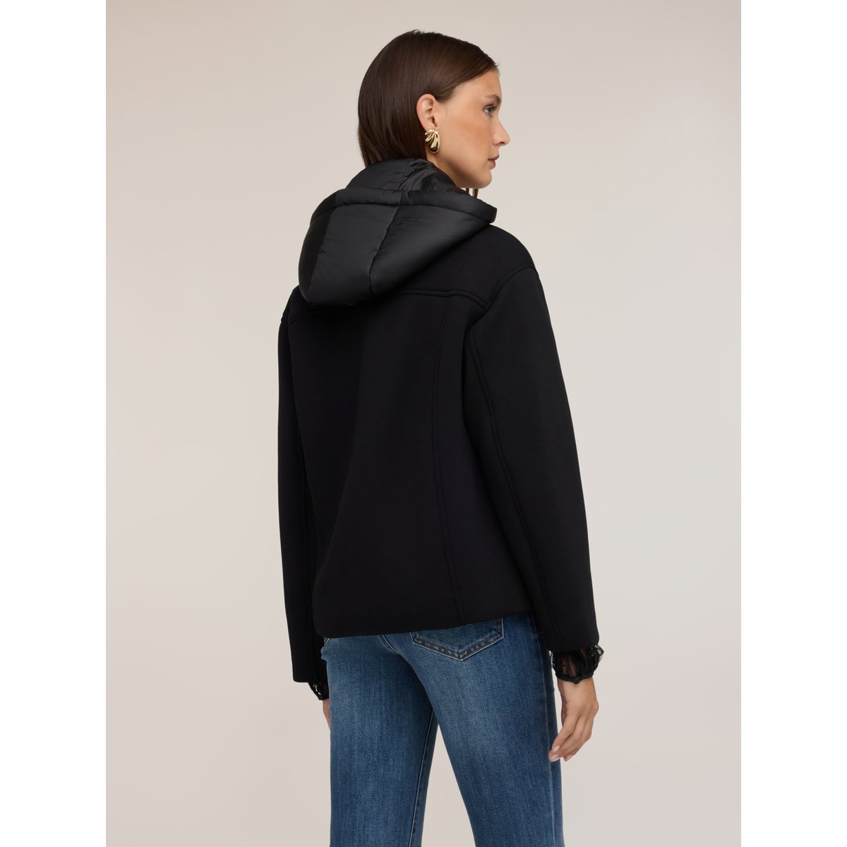 Manteau caban avec plastron intérieur noir, MOTIVI