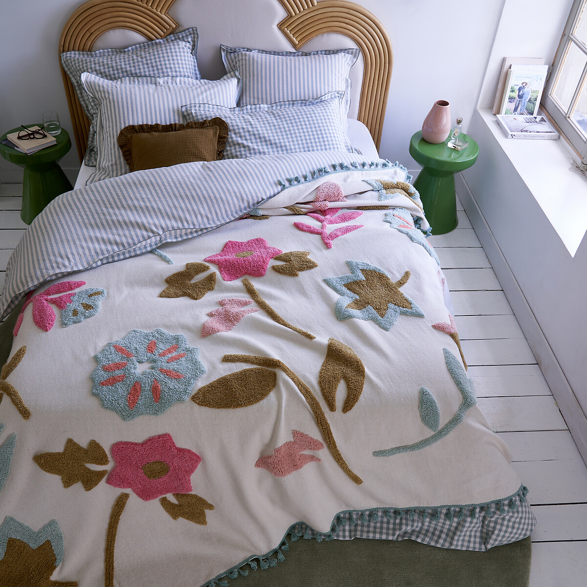 Dessus de lit coton tufté, Samarkand ecru/multicolore, LA REDOUTE INTERIEURS