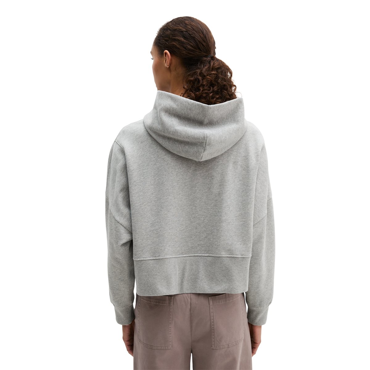 Sweat à capuche relaxed en coton organique gris, MARC O'POLO
