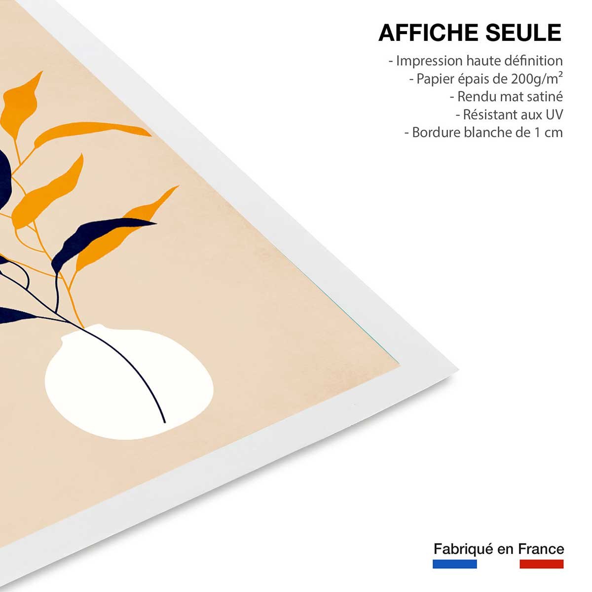 Affiche fleurs ""plante et purete"" affiche seule, HEXOA