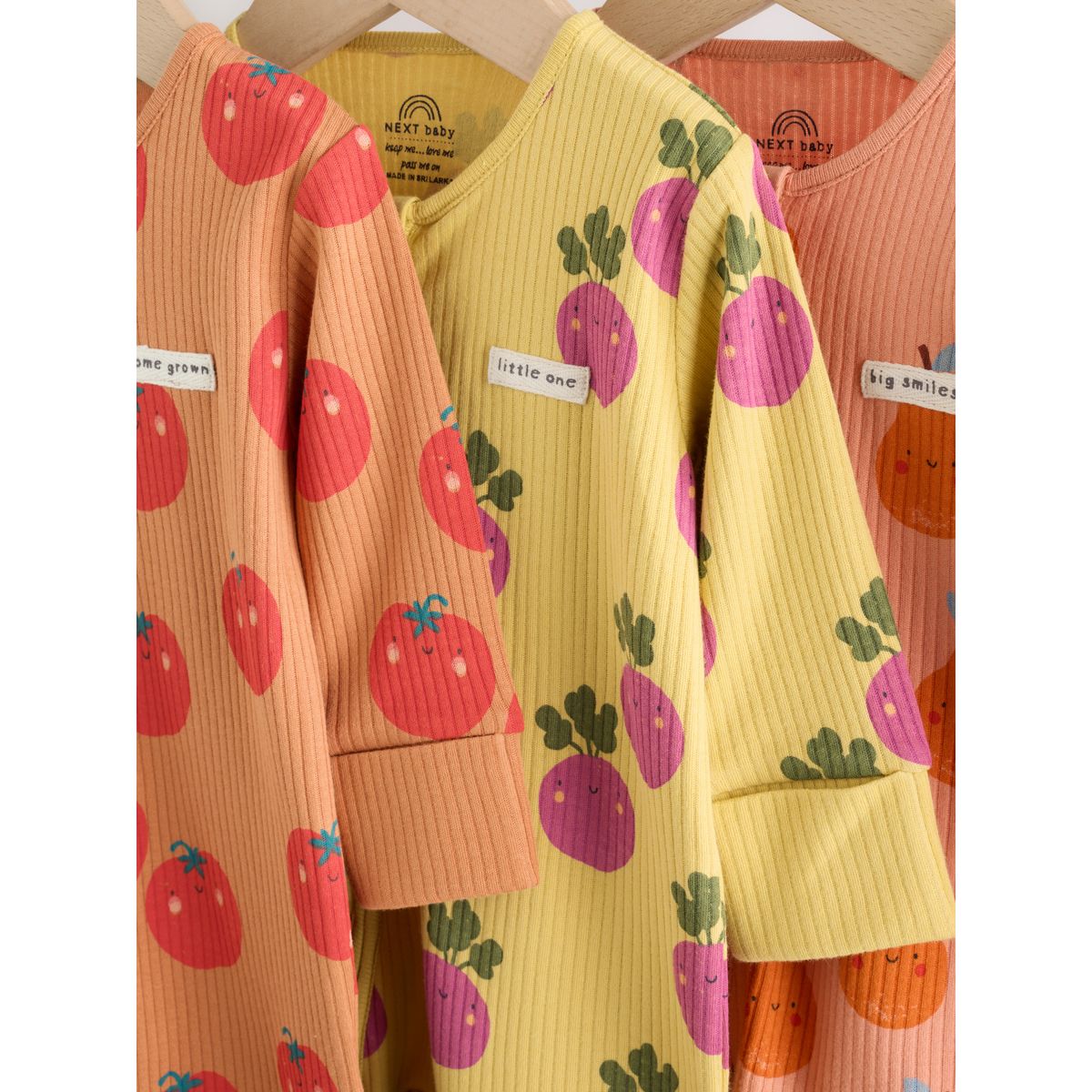 Dors-bien à zip double sens bébé, lot de 3 fruits brillants, NEXT