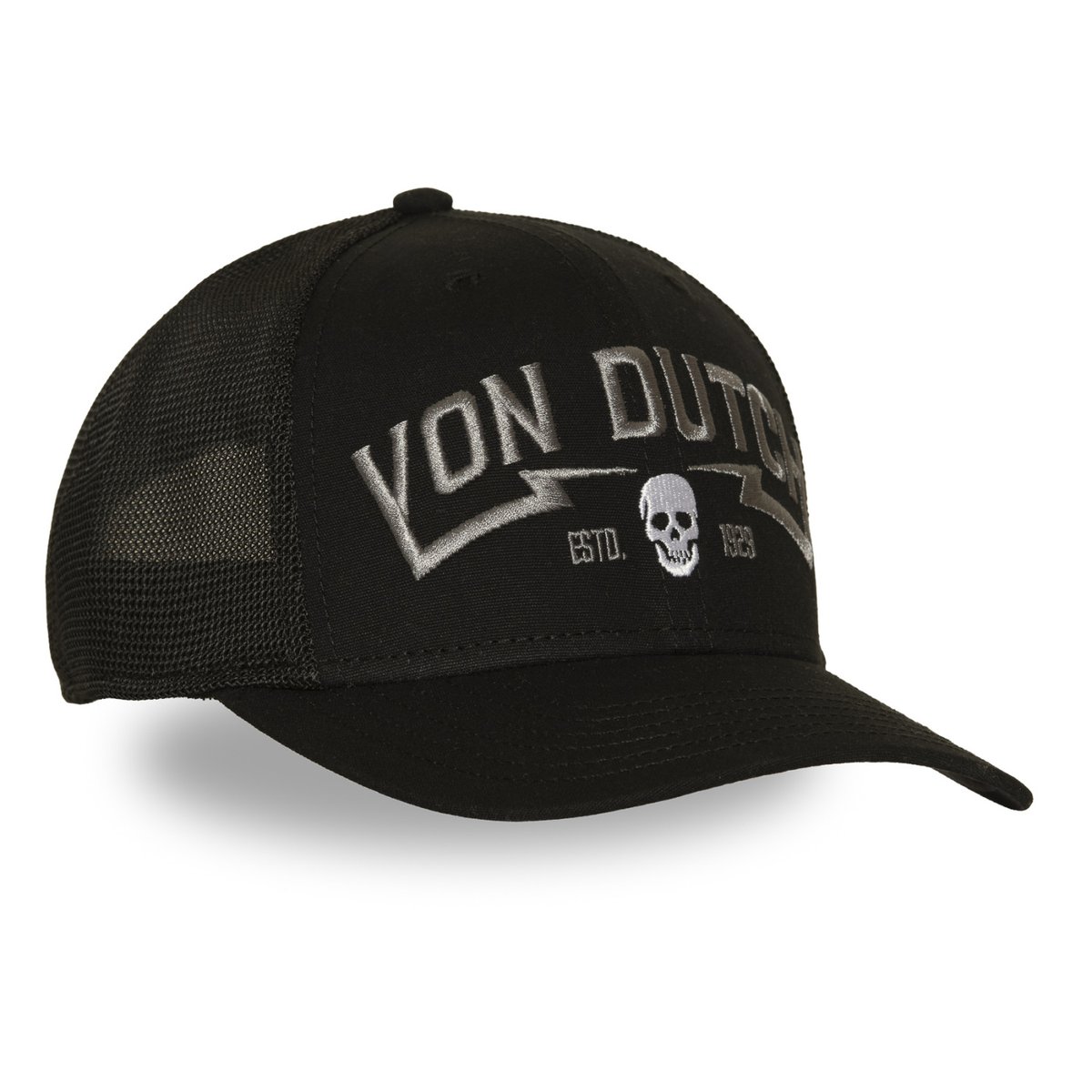 Casquette Trucker S-CURVED noir/gris clair/blanc, VON DUTCH