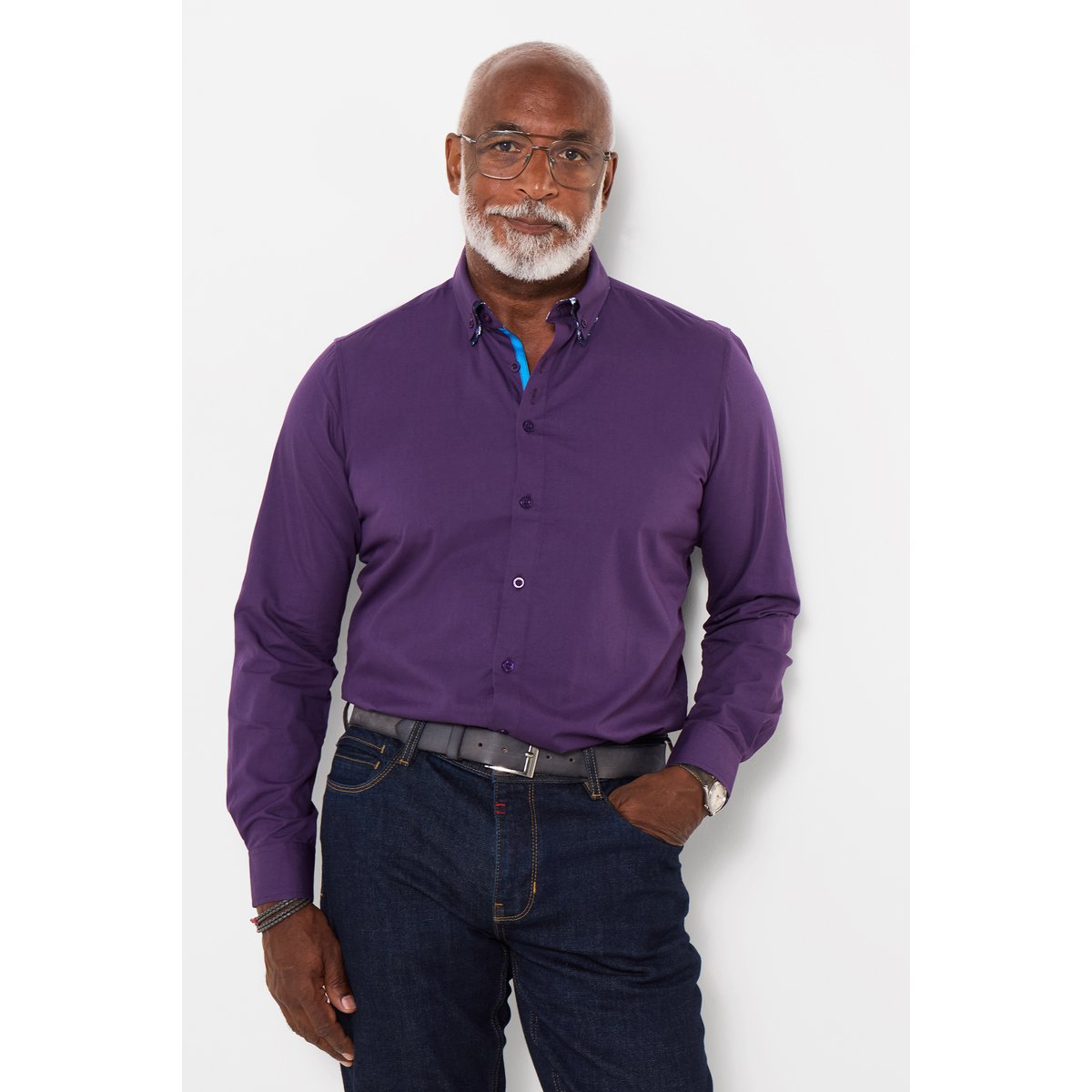 Ravissante Chemise à Double Col violet, JOE BROWNS